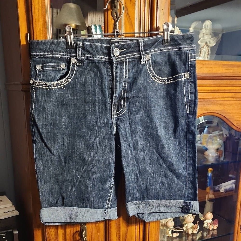 ✨5/$8✨ Cato Blue Denim Shorts with Rhinestone Details B3